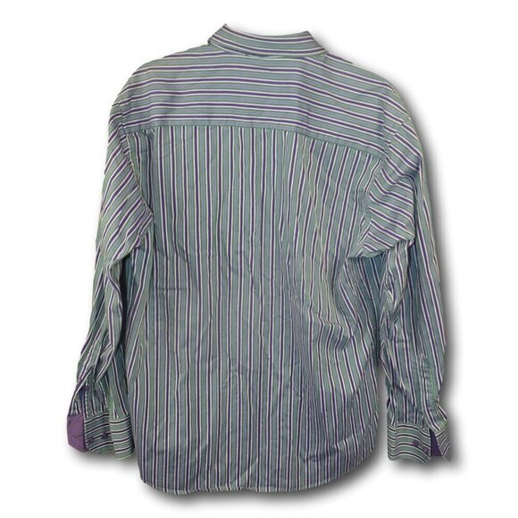 Mens TALLIA Striped Button Down Shirt Size: L 16.5 - Picture 2 of 3